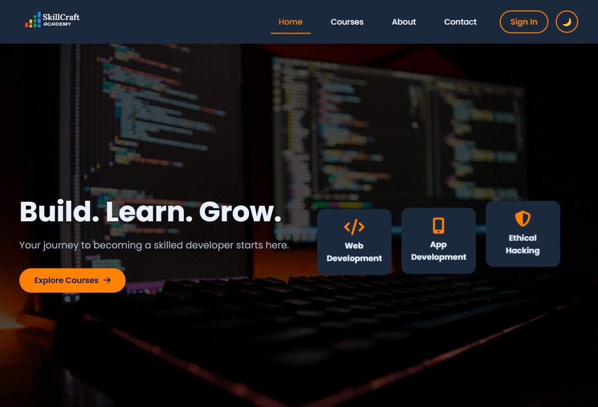 SkillCraft Academy Landing Page
