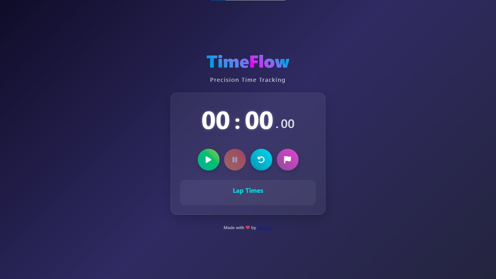 TimeFlow Stopwatch App